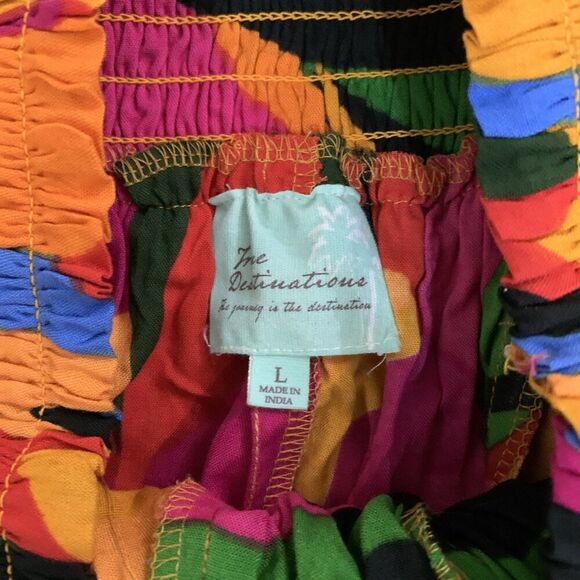 True‎ Destinations Women’s Swim Coverup Relaxed Pants Wide Leg Multicolor Size L - Picture 6 of 6